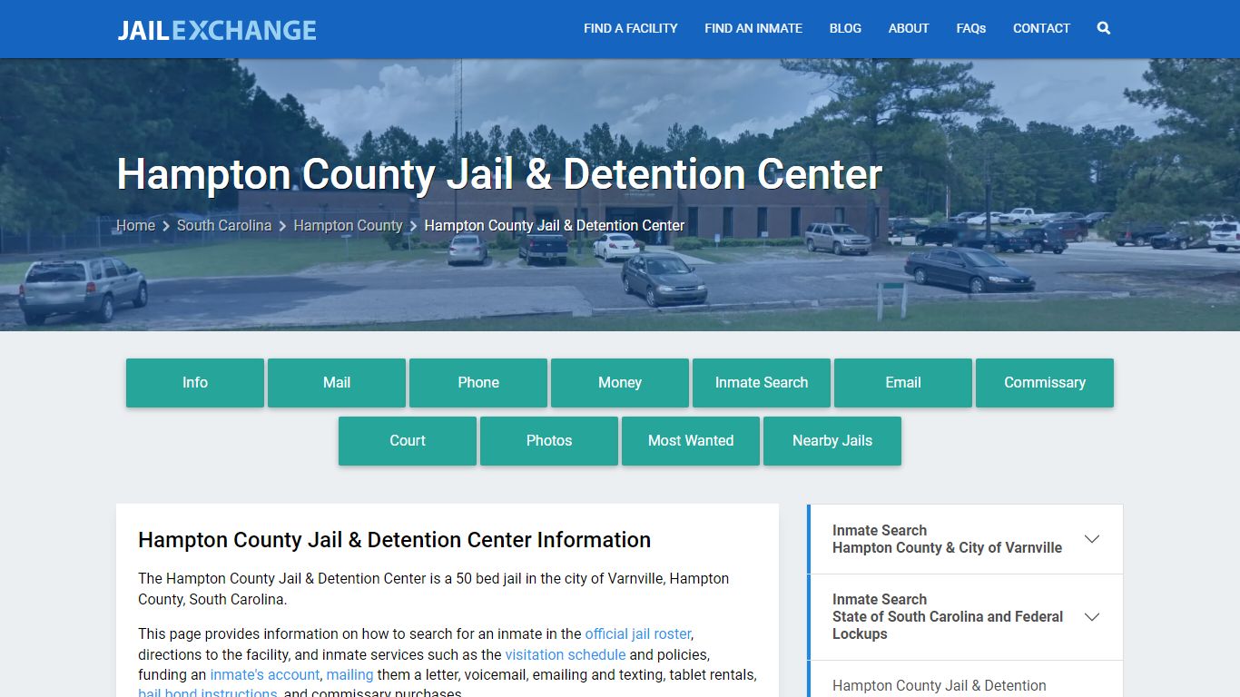 Hampton County Jail & Detention Center, SC Inmate Search, Information