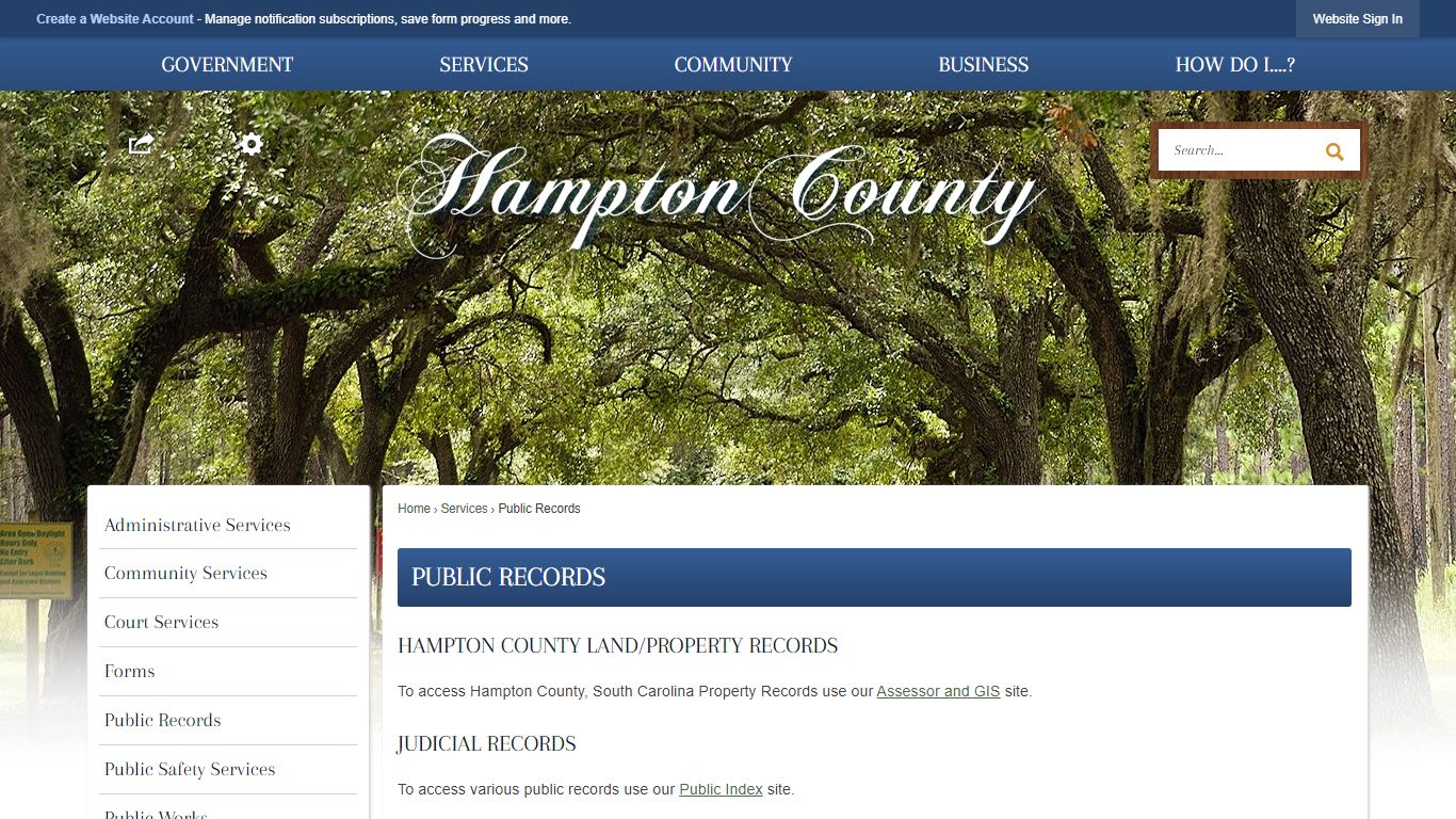 Public Records | Hampton County, SC - Official Website
